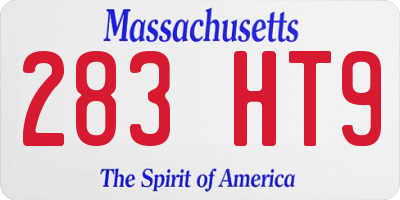MA license plate 283HT9