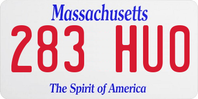 MA license plate 283HU0