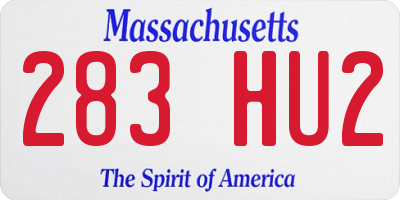 MA license plate 283HU2