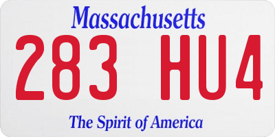 MA license plate 283HU4