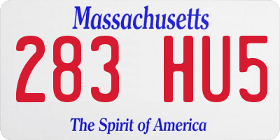 MA license plate 283HU5