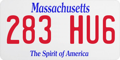 MA license plate 283HU6