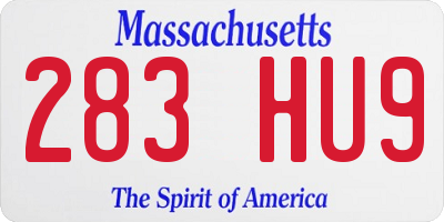 MA license plate 283HU9