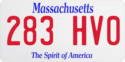 MA license plate 283HV0