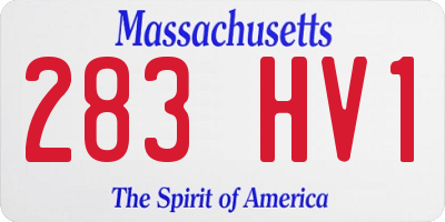 MA license plate 283HV1