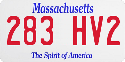 MA license plate 283HV2