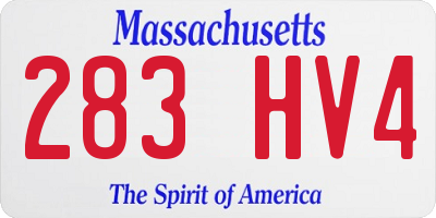 MA license plate 283HV4