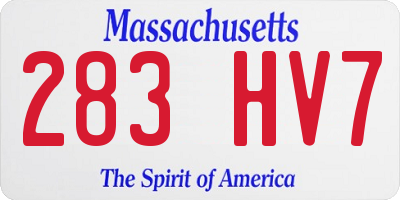 MA license plate 283HV7