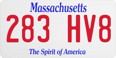 MA license plate 283HV8
