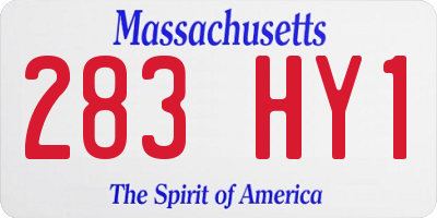MA license plate 283HY1