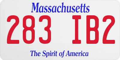 MA license plate 283IB2