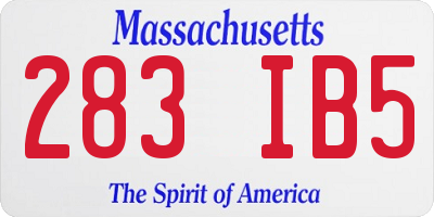 MA license plate 283IB5