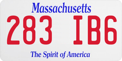 MA license plate 283IB6