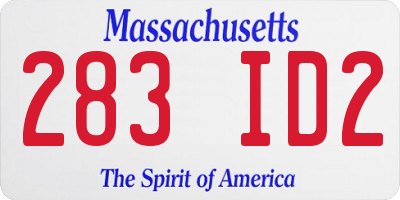 MA license plate 283ID2