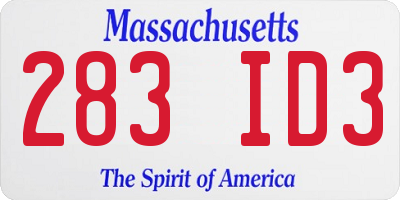 MA license plate 283ID3