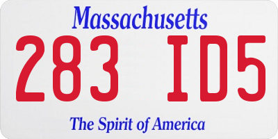 MA license plate 283ID5