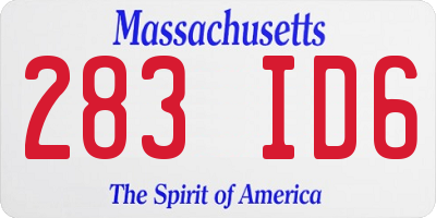 MA license plate 283ID6