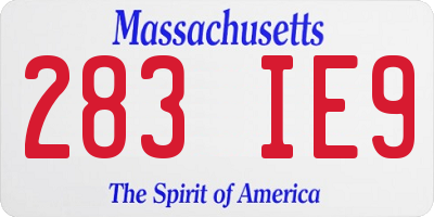 MA license plate 283IE9