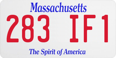 MA license plate 283IF1