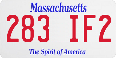 MA license plate 283IF2