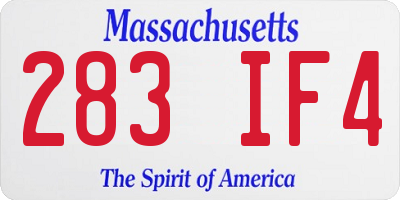 MA license plate 283IF4