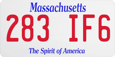 MA license plate 283IF6