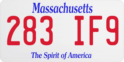 MA license plate 283IF9