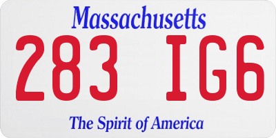 MA license plate 283IG6