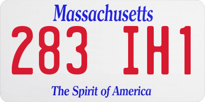 MA license plate 283IH1