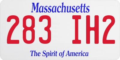 MA license plate 283IH2