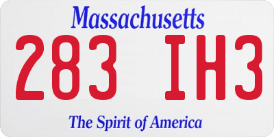MA license plate 283IH3