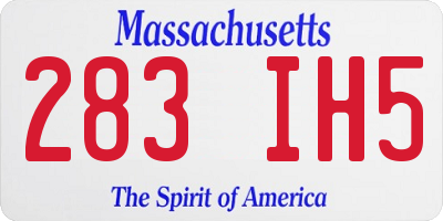 MA license plate 283IH5