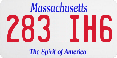 MA license plate 283IH6