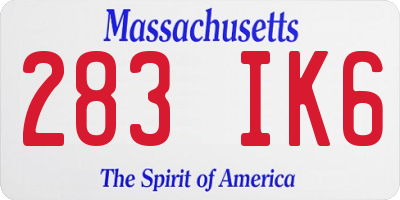 MA license plate 283IK6