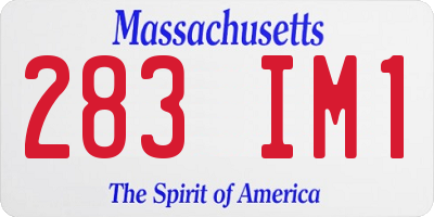 MA license plate 283IM1