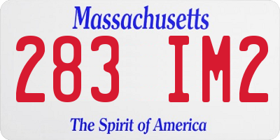 MA license plate 283IM2