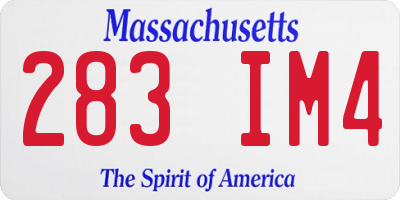 MA license plate 283IM4
