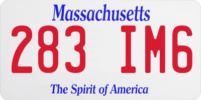 MA license plate 283IM6