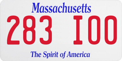 MA license plate 283IO0