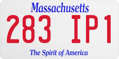 MA license plate 283IP1