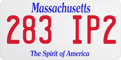 MA license plate 283IP2
