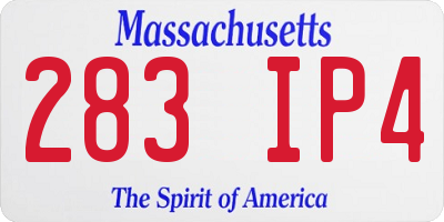 MA license plate 283IP4