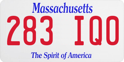 MA license plate 283IQ0