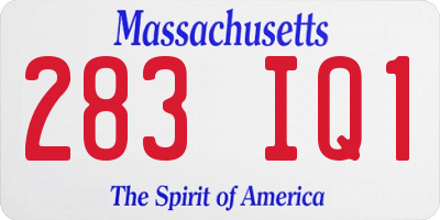 MA license plate 283IQ1