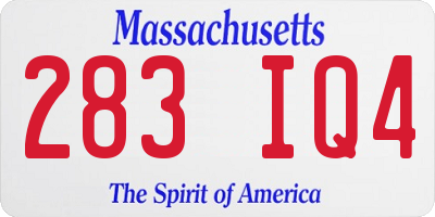 MA license plate 283IQ4