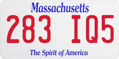 MA license plate 283IQ5