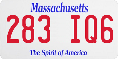MA license plate 283IQ6