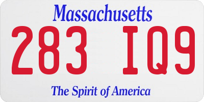 MA license plate 283IQ9