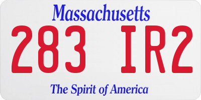 MA license plate 283IR2