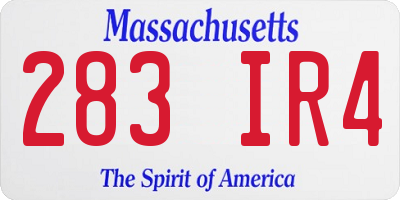 MA license plate 283IR4